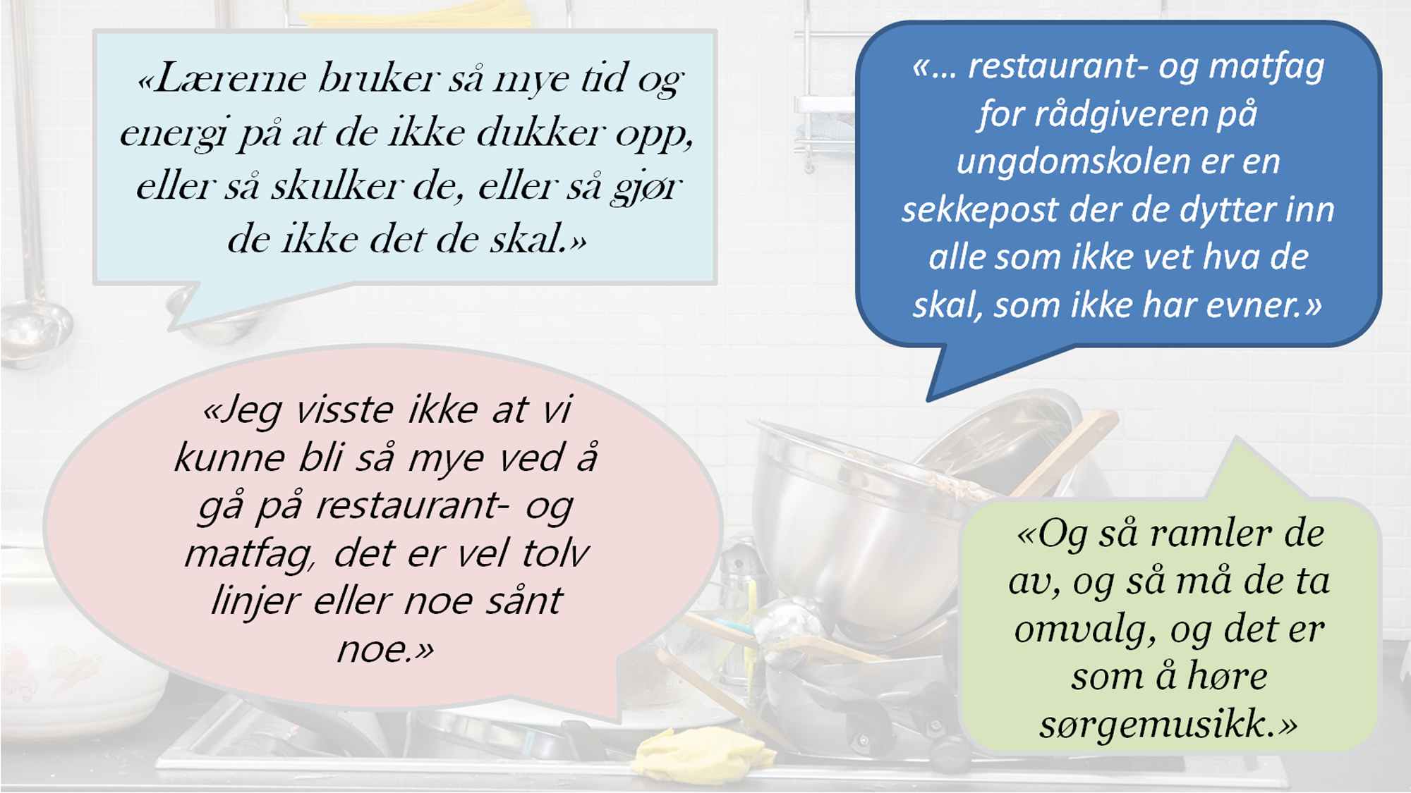 Svekket matlyst: Færre unge søker seg mot yrkesfag på videregående skoler som skal mette oss via butikker og restaurantkjøkken. Mange av elevene er dessuten utmotiverte, ifølge kvalitative intervjuer utført av to Fafo-forskere.